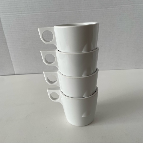 Dallas Ware White Melamine Cups Stackable Set of 4 - Picture 10 of 13
